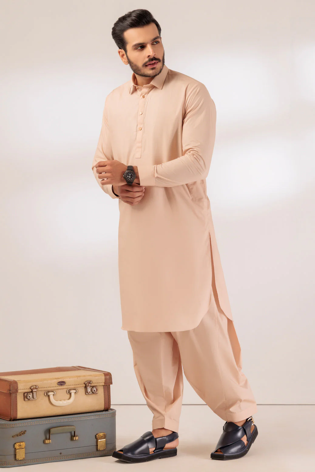 SO-BEIGE-BLENDED-SHALWAR SUIT - (GSSR24-021) - Image 3