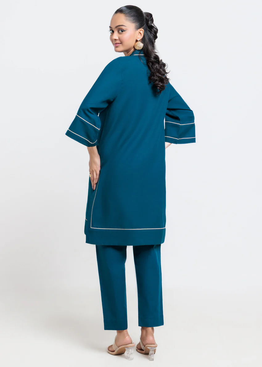 Teal-Khaddar-2 Piece (SWT212P96P) - Image 2
