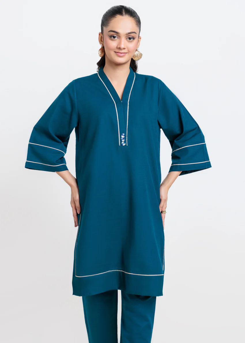 Teal-Khaddar-2 Piece (SWT212P96P) - Image 5