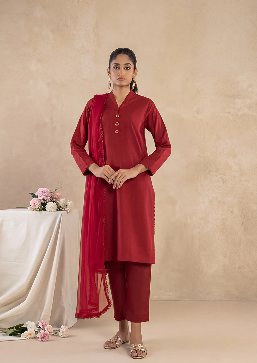 Maroon-Khaddar-3 Piece (SWT213P97P)