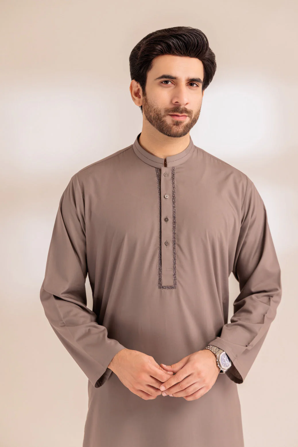 TAUPE-BLENDED-KURTA SHALWAR - (KSRS23-091) - Image 2