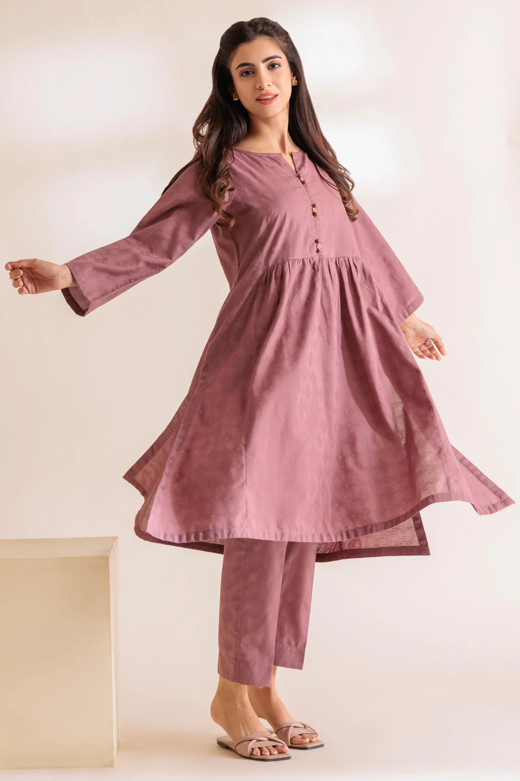 TEA-PINK-JACQUARD-2 PIECE (SS2242P18) - Image 3