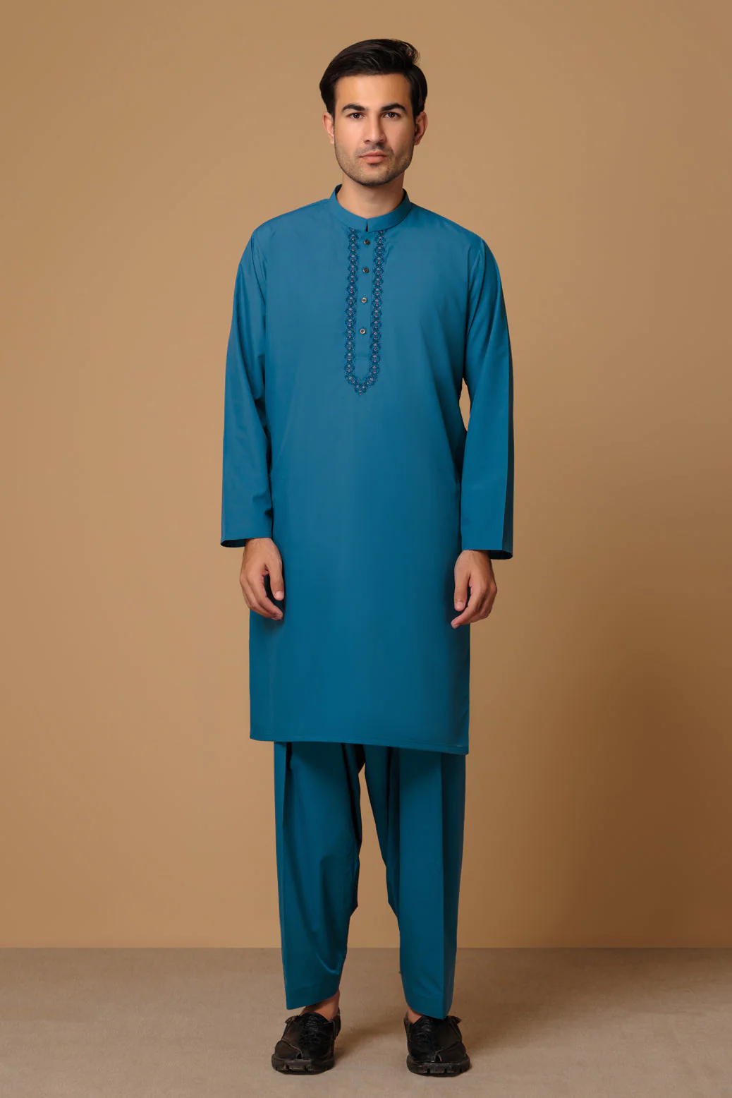 TEAL-BLENDED-KURTA SHALWAR (KSRS23-075) - Image 2