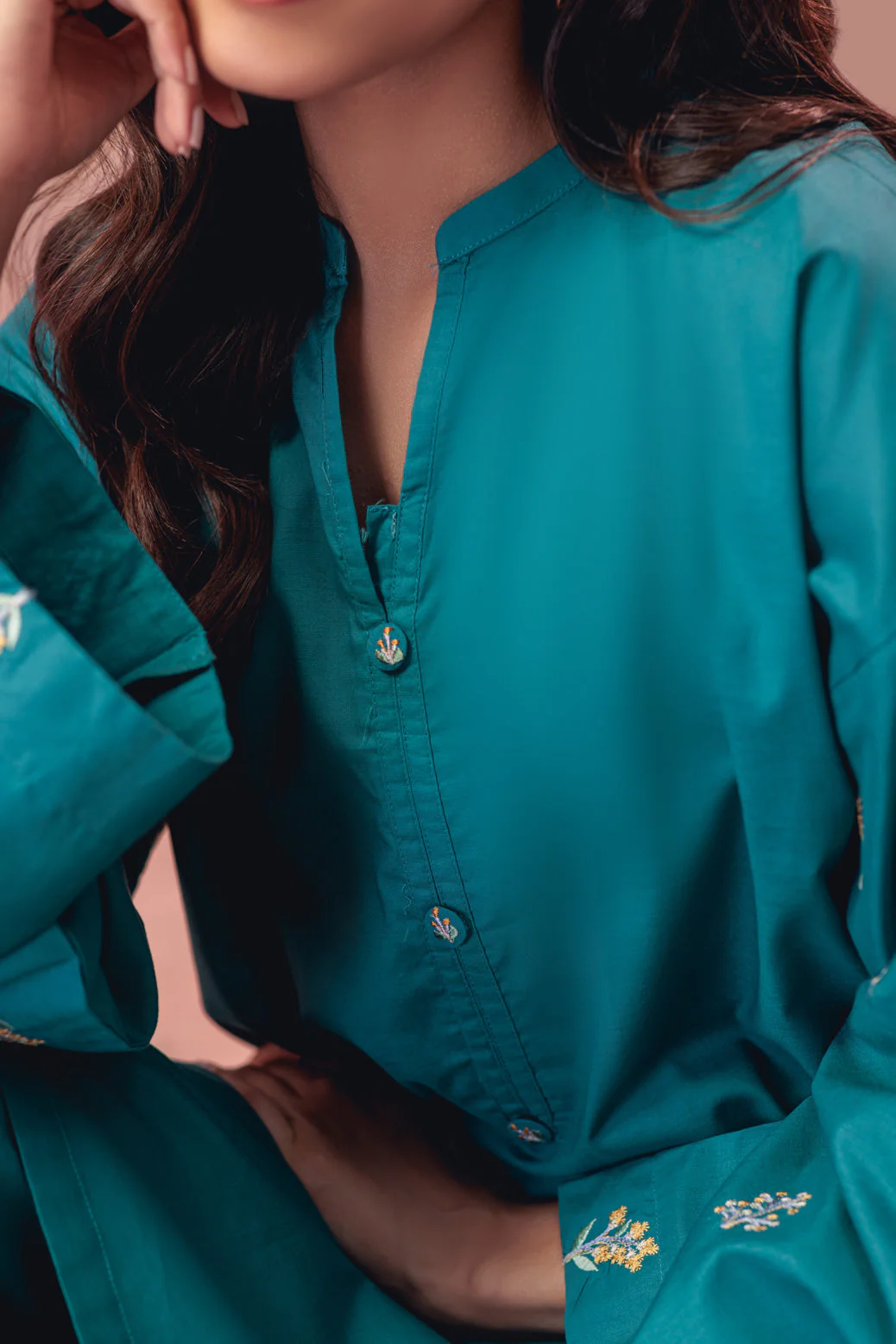 TEAL-CAMBRIC-2 PIECE (6S24B2P117) - Image 2