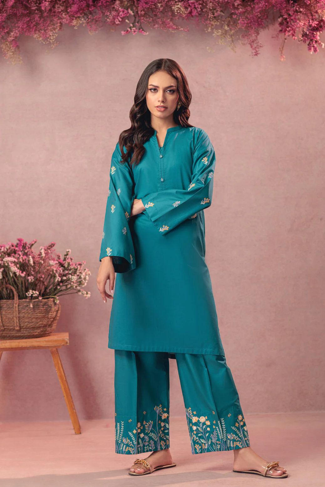 TEAL-CAMBRIC-2 PIECE (6S24B2P117) - Image 3