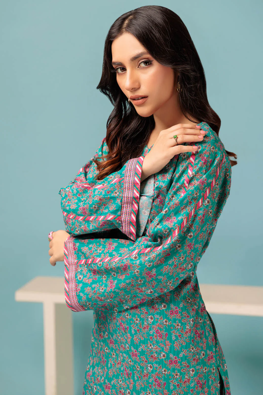 TEAL-CAMBRIC-2 PIECE (BSAS232P38) - Image 2