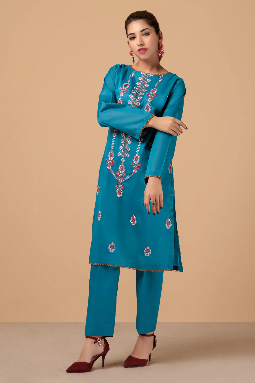 TEAL-CAMBRIC-2 PIECE (SHS232P01) - Image 3