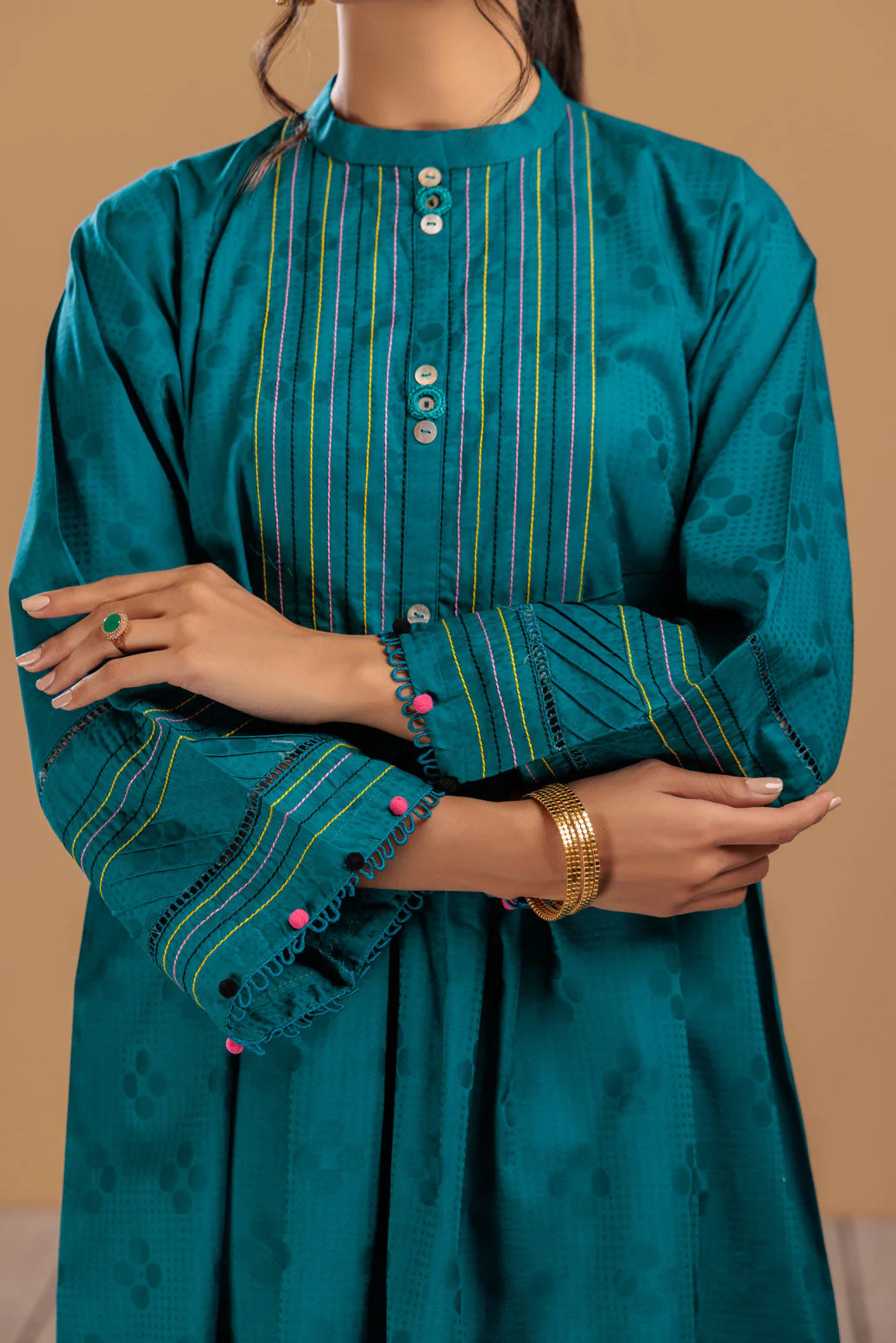 TEAL-JACQUARD-2 PIECE (SAS232P21) - Image 3