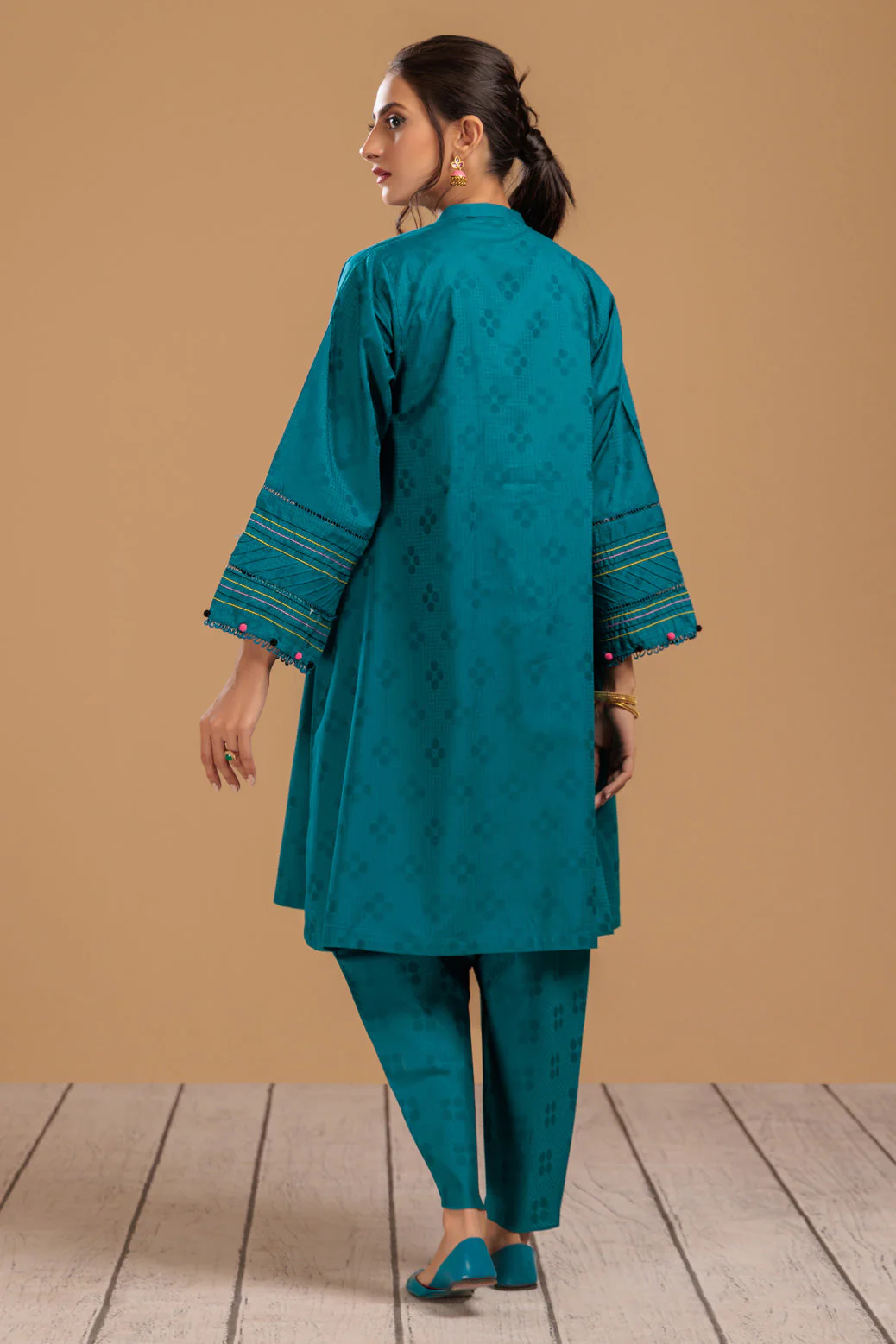 TEAL-JACQUARD-2 PIECE (SAS232P21) - Image 4