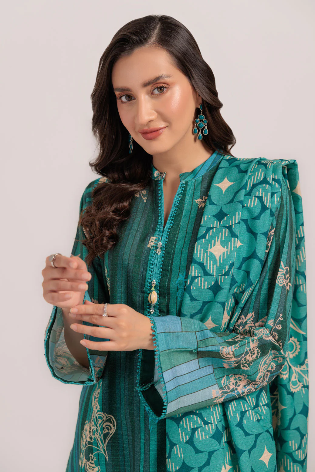 TEAL-KHADDAR-3 PIECE (WS6243P55) - Image 4