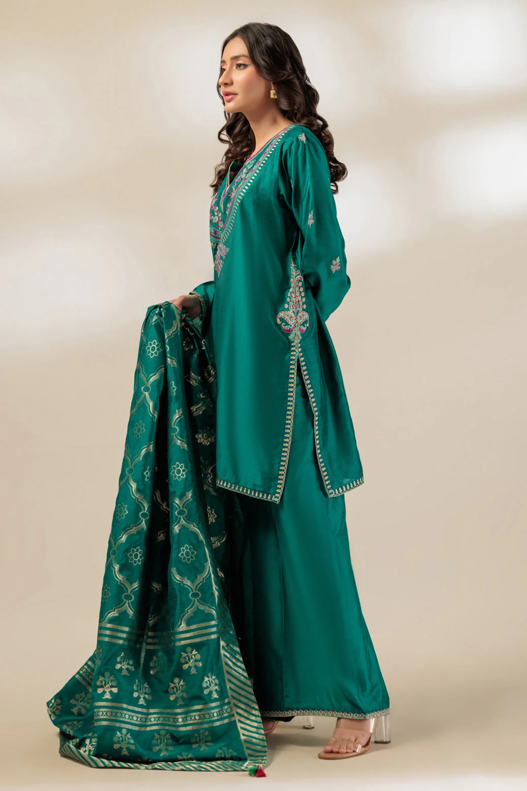 TEAL-RAW SILK-3 PIECE (SS6243P11) - Image 4