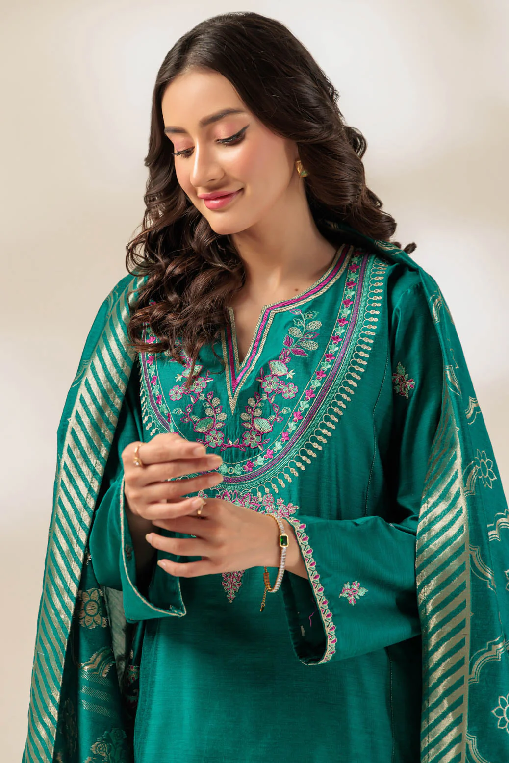 TEAL-RAW SILK-3 PIECE (SS6243P11) - Image 5