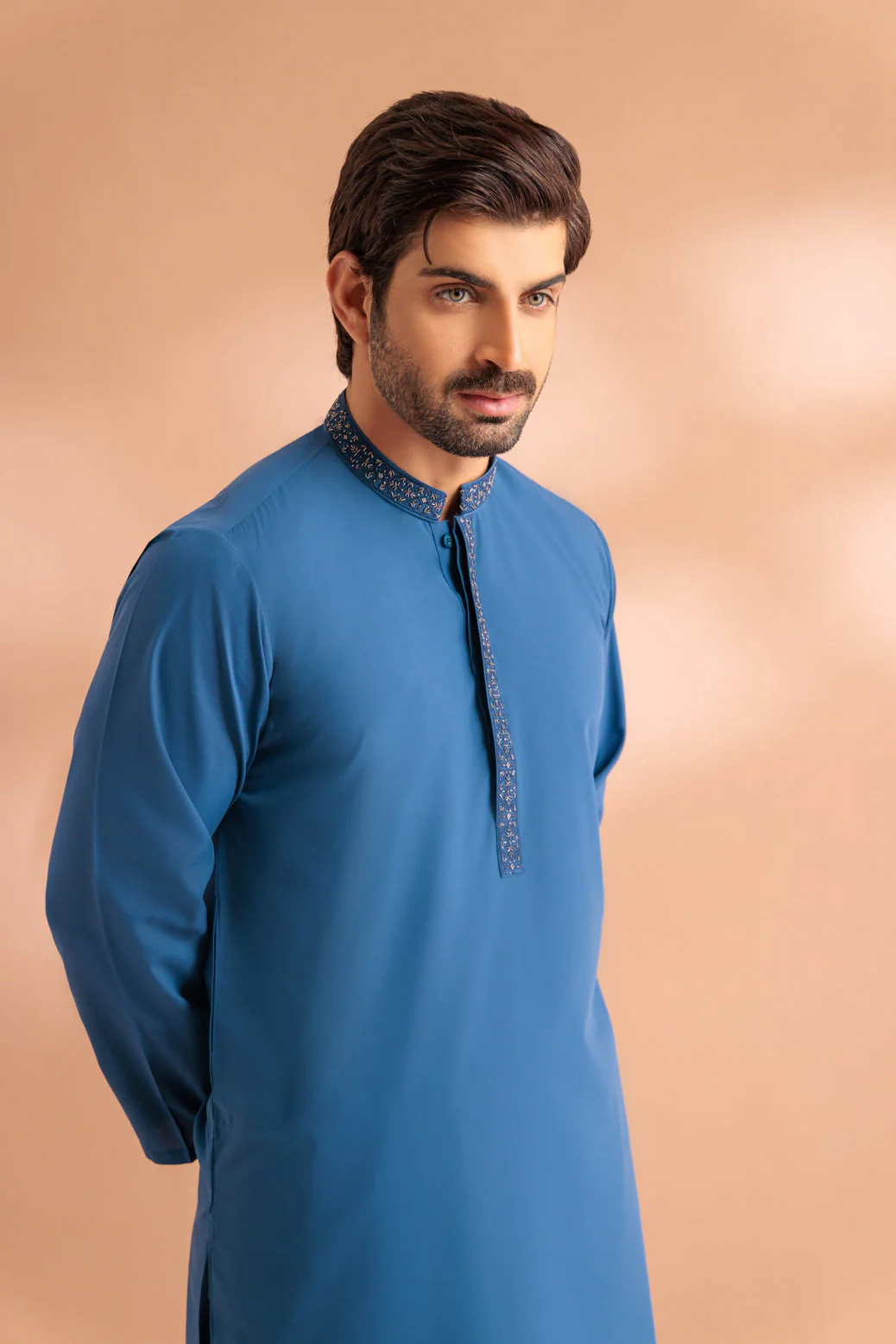 U-BLUE-BLENDED-KURTA SHALWAR - (KSRS24-002) - Image 3