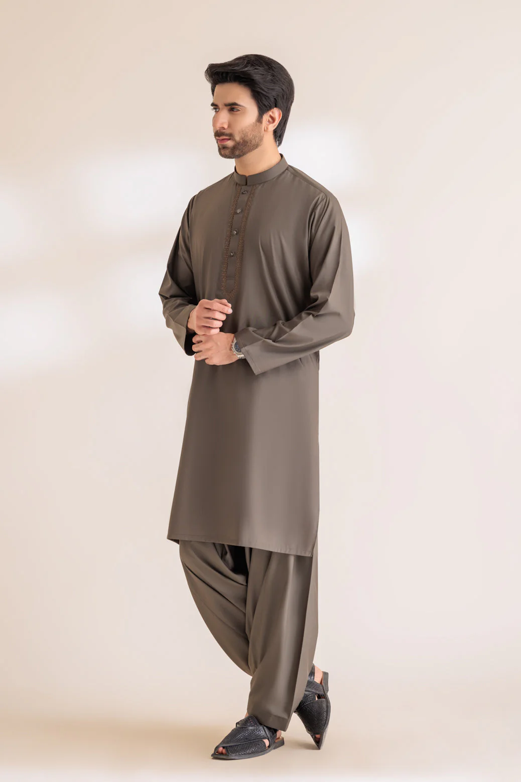 V-GREEN-BLENDED-KURTA SHALWAR - (KSRS24-005) - Image 2