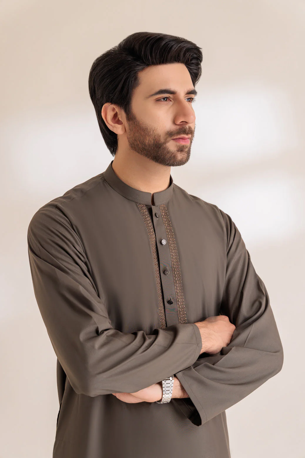 V-GREEN-BLENDED-KURTA SHALWAR - (KSRS24-005) - Image 3