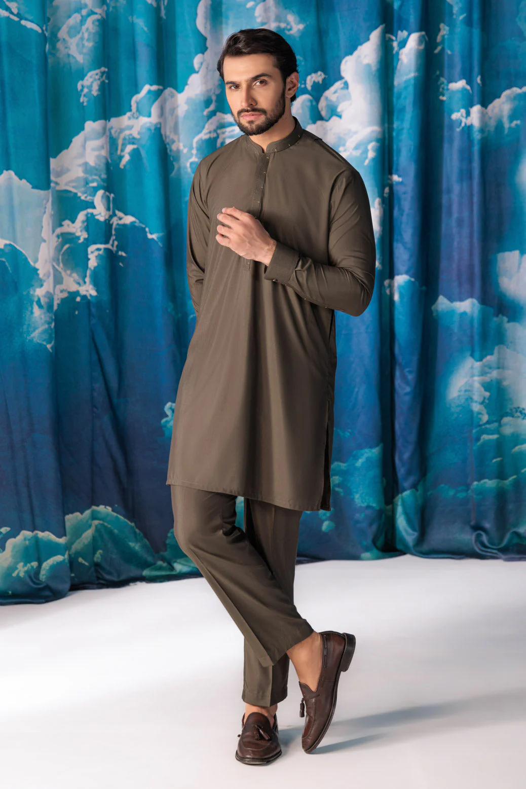 V-GREEN-BLENDED-KURTA TROUSER - (KSW24-006) - Image 4