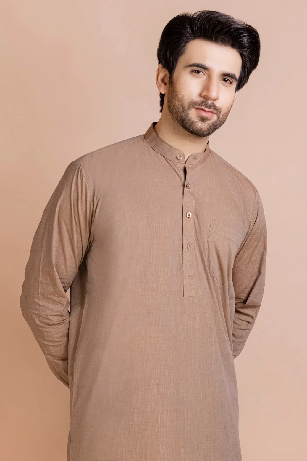 W-BROWN-BLENDED-SHALWAR SUIT (GSBB22-005) - Image 2