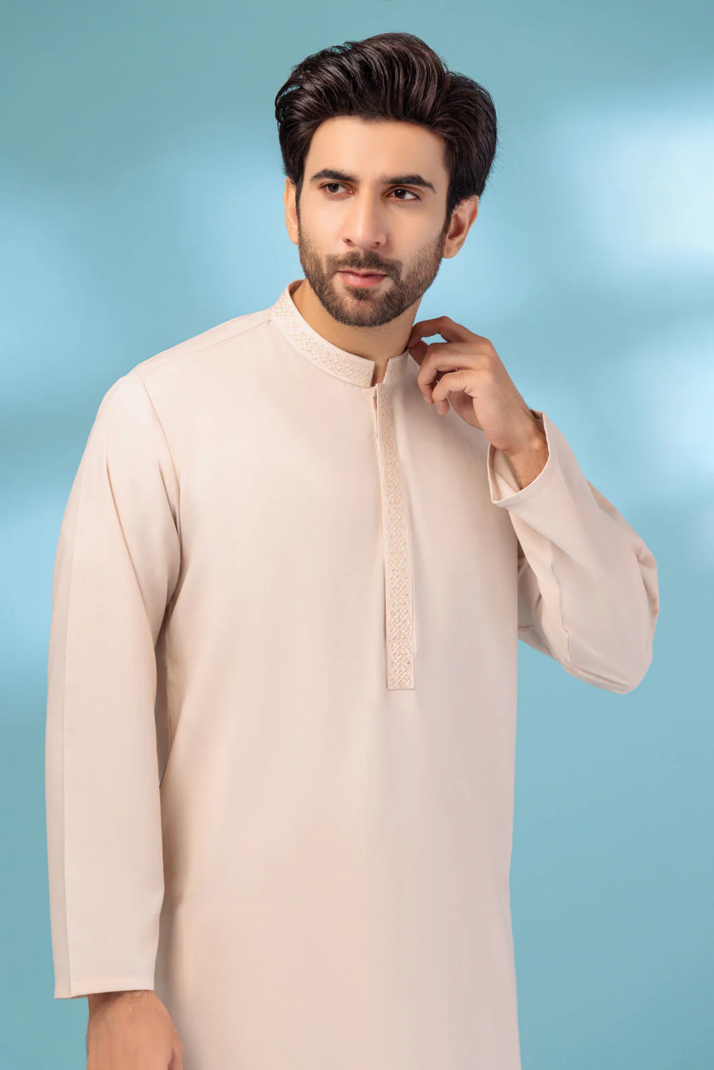 W-CREAM-BLENDED-KURTA SHALWAR - (KSRB23-013) - Image 4