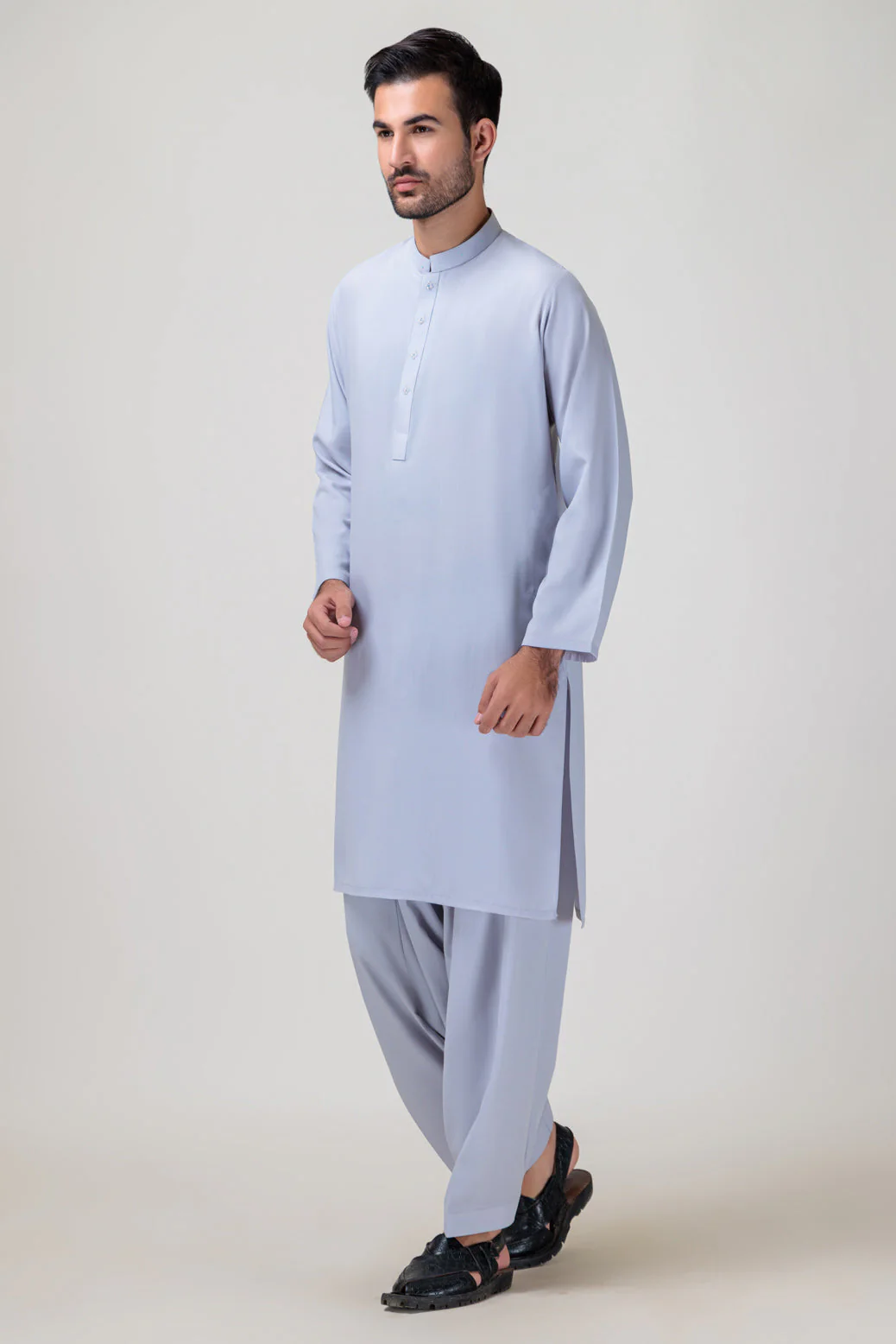 W-GREY-BLENDED-KURTA SHALWAR - (KSRB23-003) - Image 2