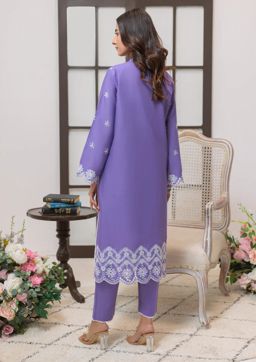 Purple-Chikankari-2 Piece (W25DE2032) - Image 2