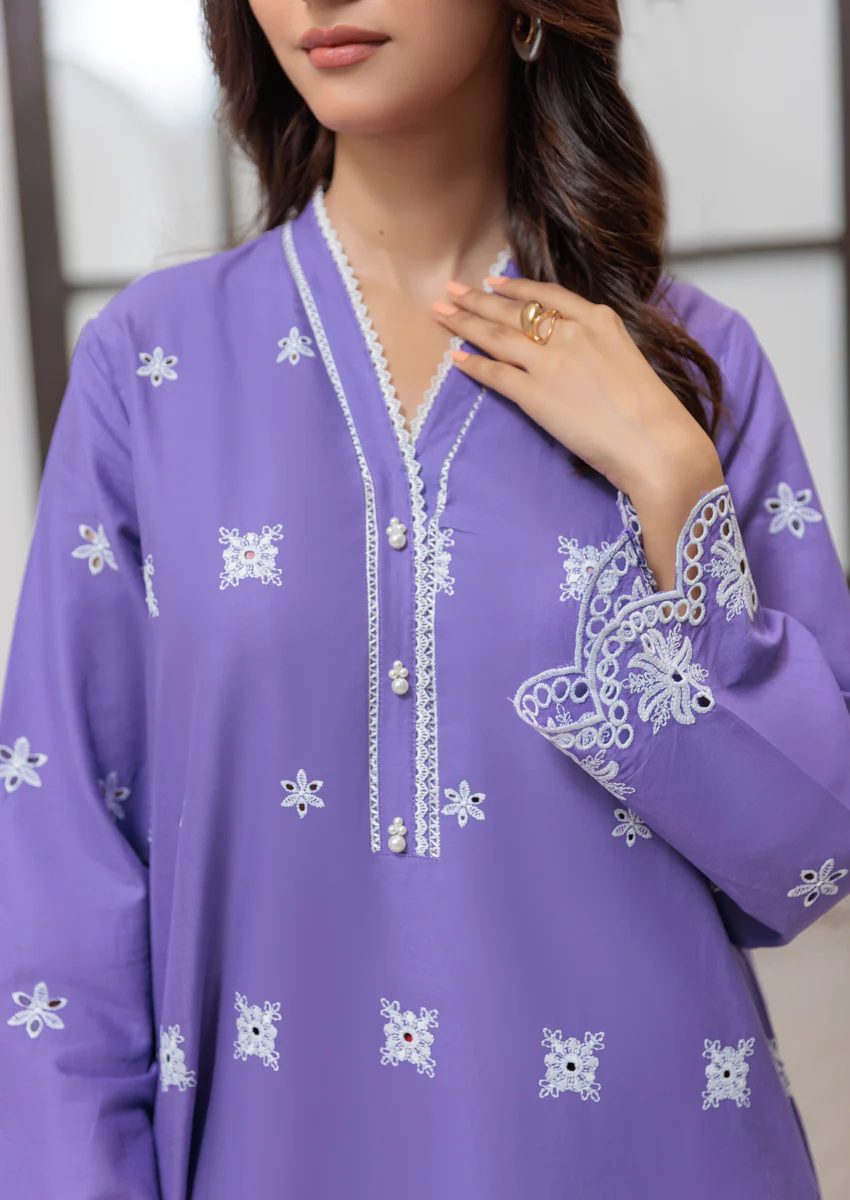 Purple-Chikankari-2 Piece (W25DE2032) - Image 5