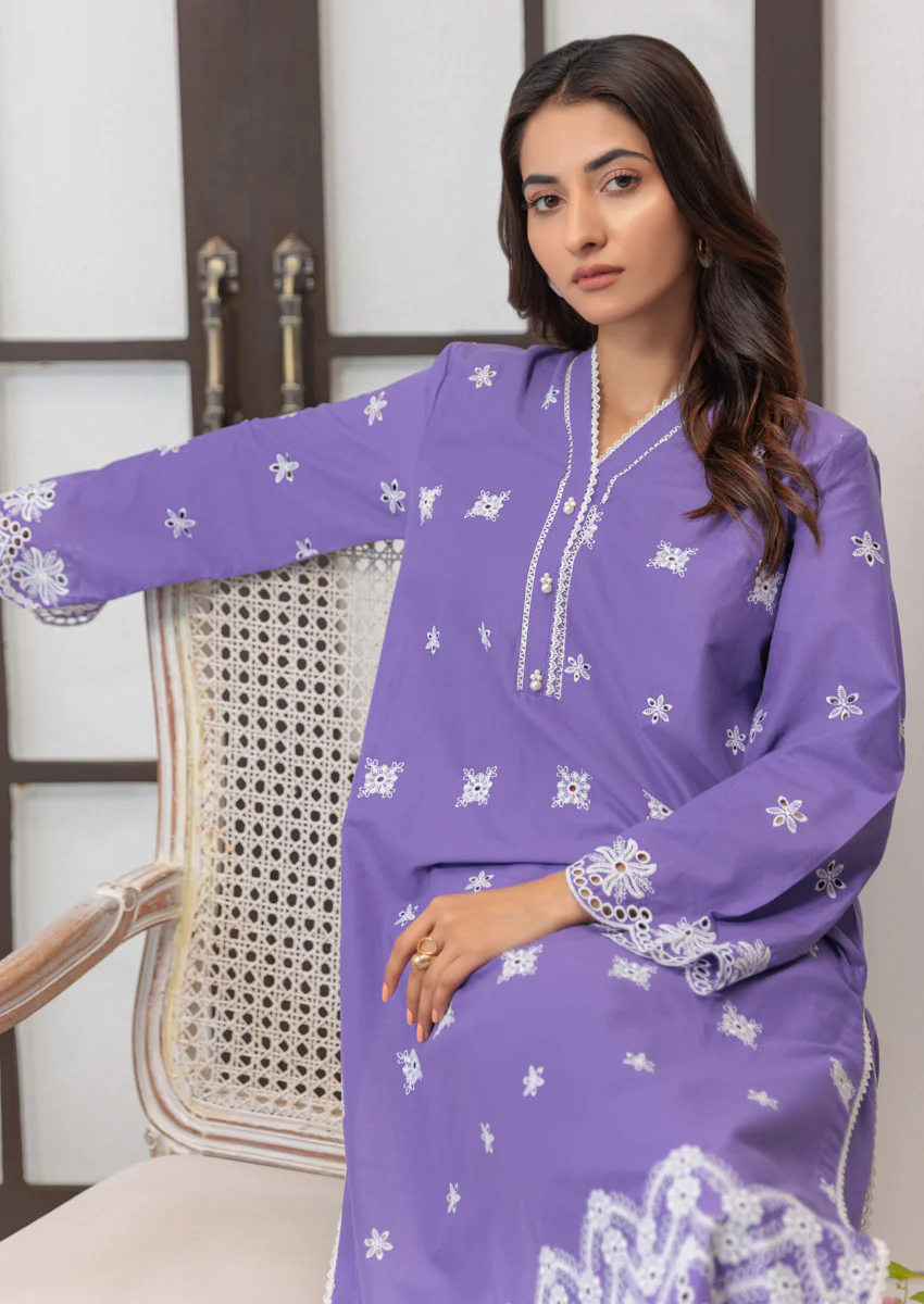Purple-Chikankari-2 Piece (W25DE2032) - Image 6