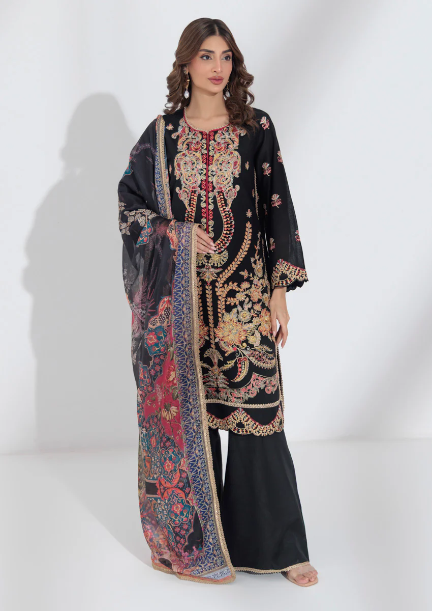 Black-Cotton Net-3 Piece (W25FE3003)