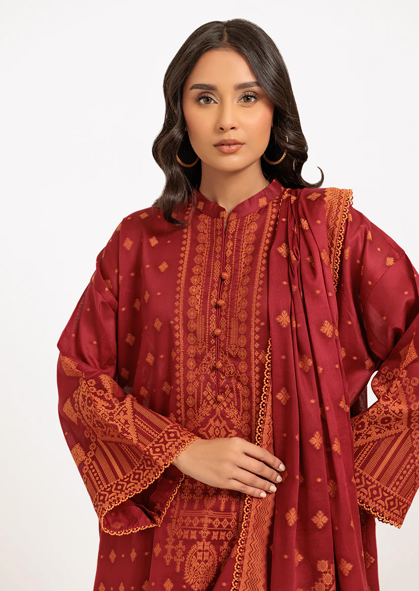 Red-Jacquard - 3 Piece  (W25JD3124) - Image 3
