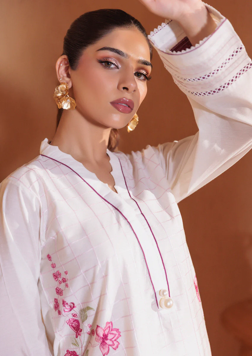 White-Cotton Silk-2 Piece (W25SE2014) - Image 5