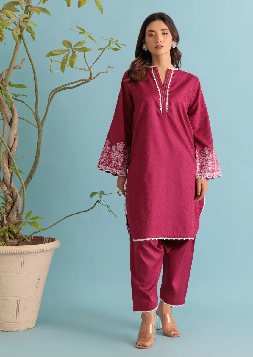 Pink-Jacquard-2 Piece (W25SE2065)