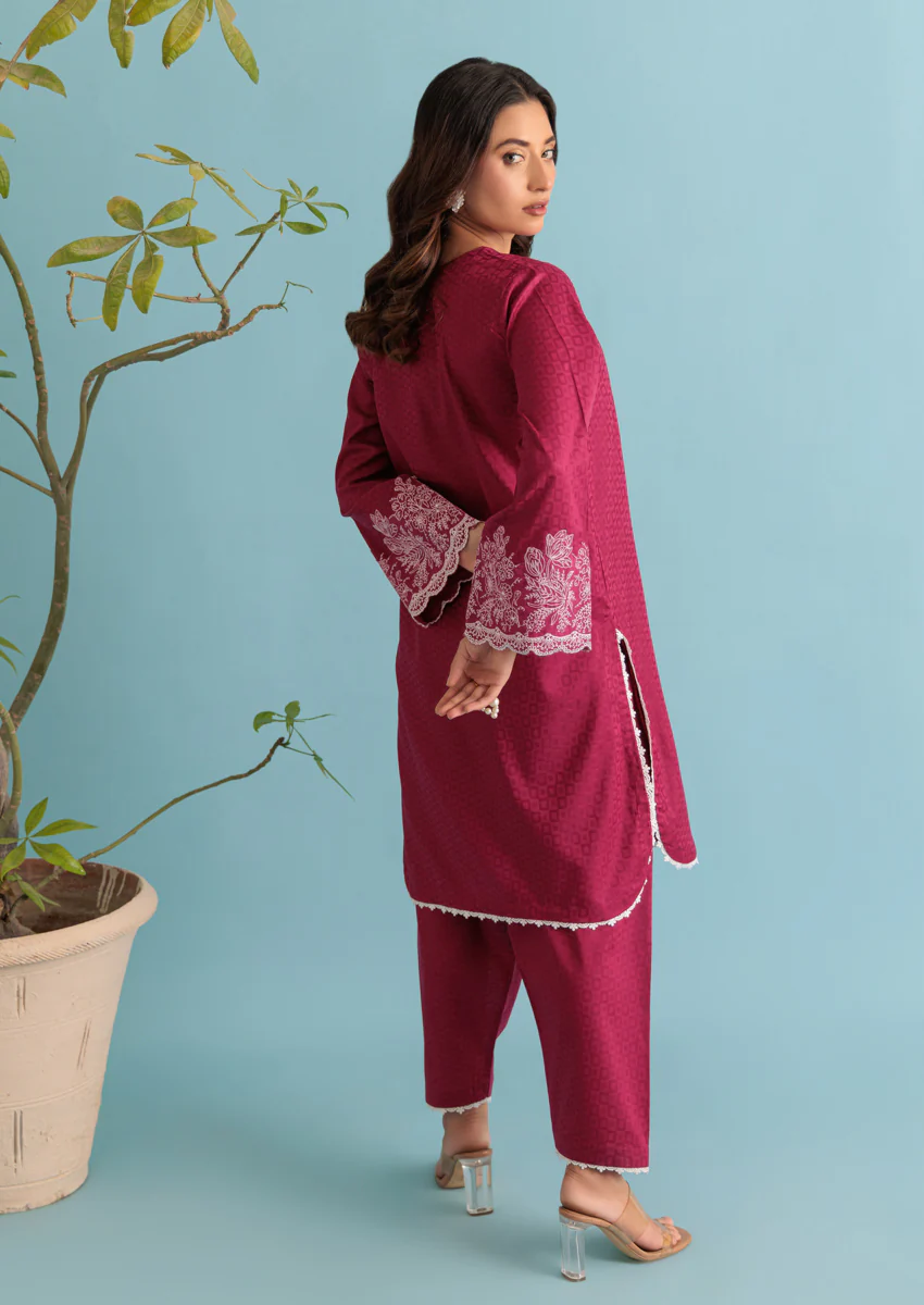 Pink-Jacquard-2 Piece (W25SE2065) - Image 2