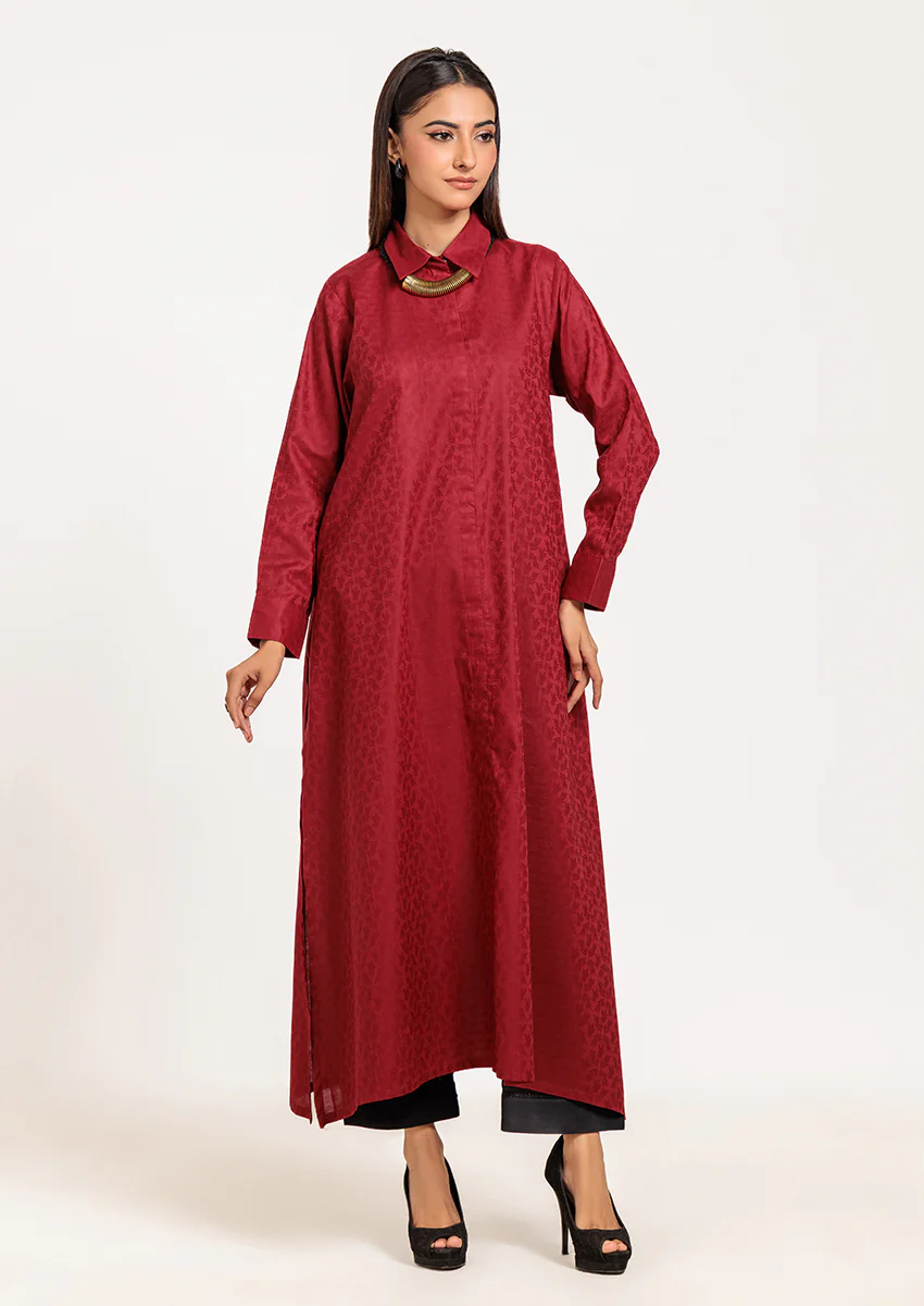 Maroon-Jacquard - 1 Piece (W25SL1039)