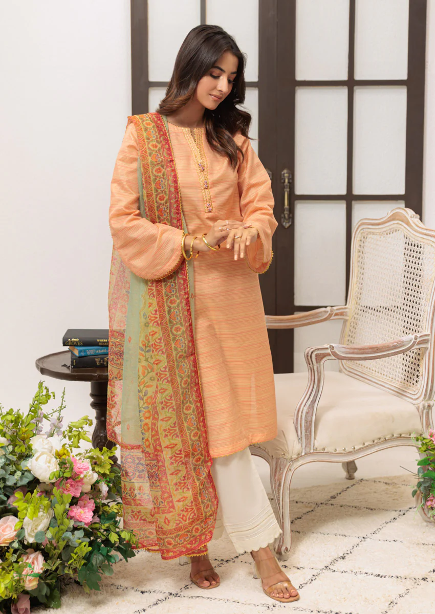 Orange-Cotton-2 Piece (W25SL2048) - Image 4