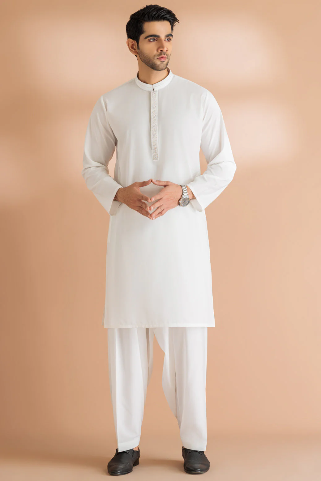 WHITE-BLENDED-KURTA SHALWAR - (KSRS24-001) - Image 2