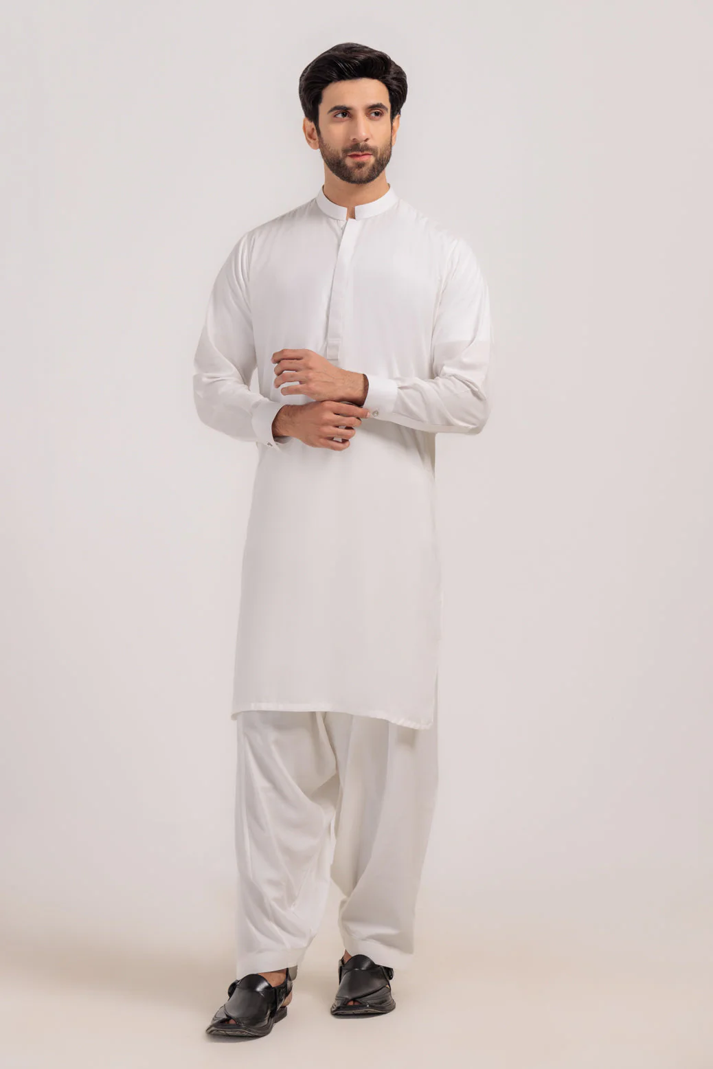 WHITE-BLENDED-KURTA SHALWAR - (KSRW24-027) - Image 2