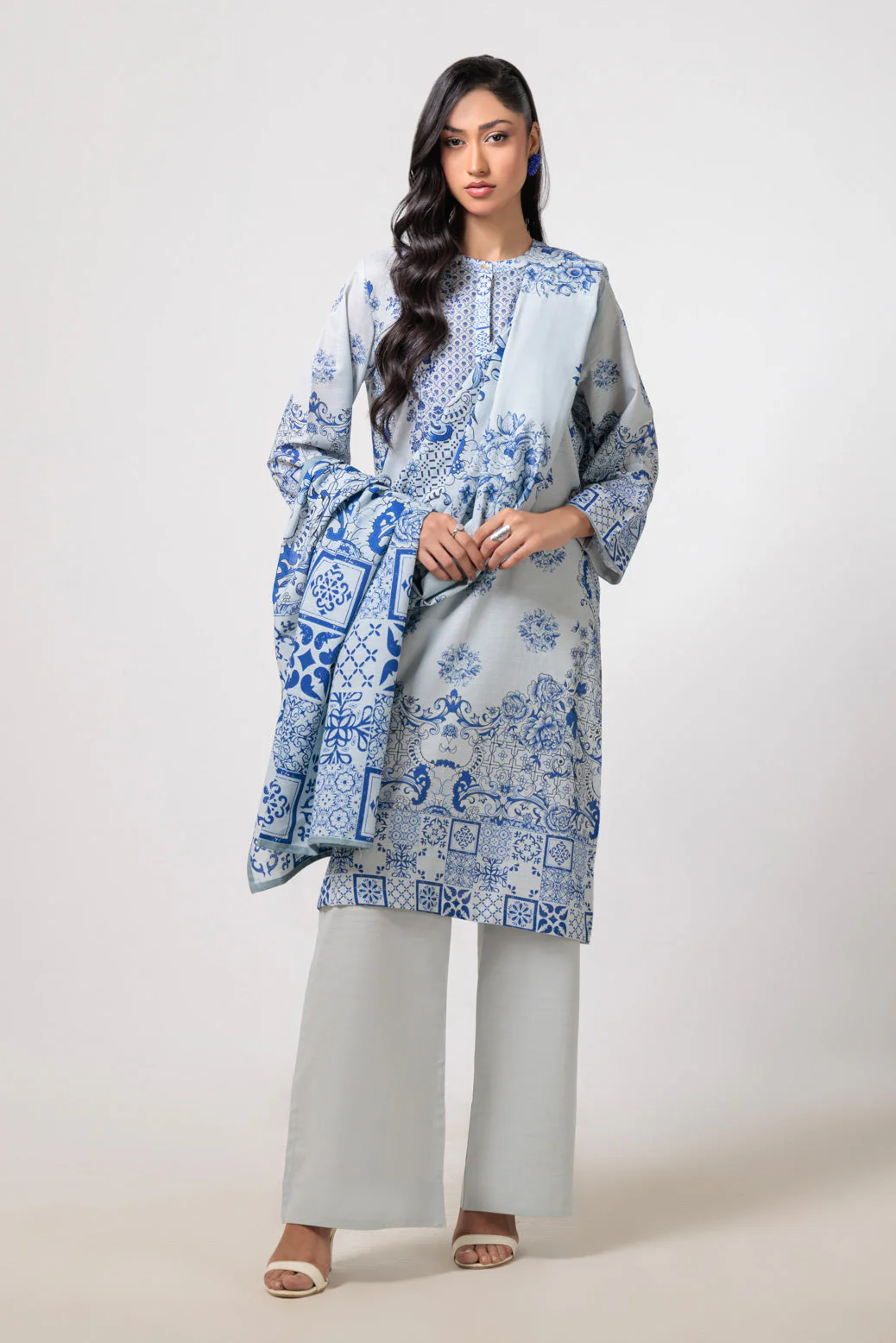 WHITE-KHADDAR-3 PIECE (WS2243P45) - Image 2