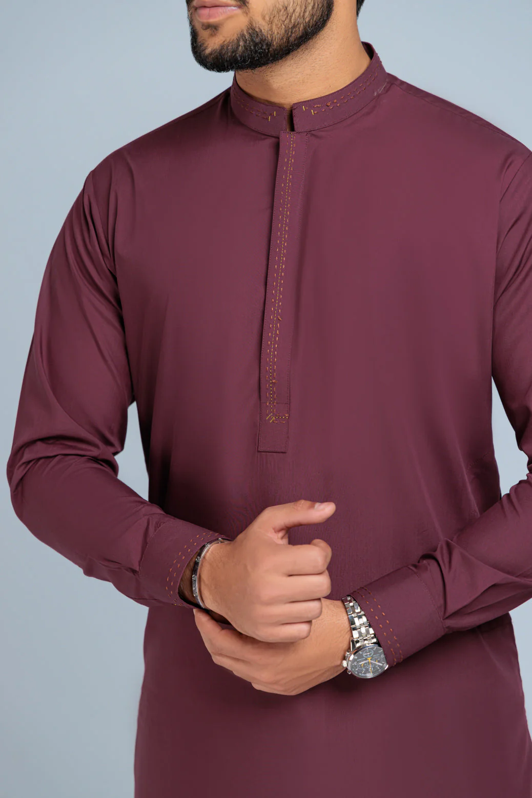 WINE-BLENDED-KURTA PAJAMA TROUSER (KSS23-037) - Image 3