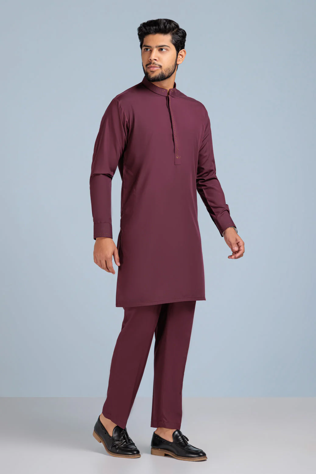 WINE-BLENDED-KURTA PAJAMA TROUSER (KSS23-037) - Image 4
