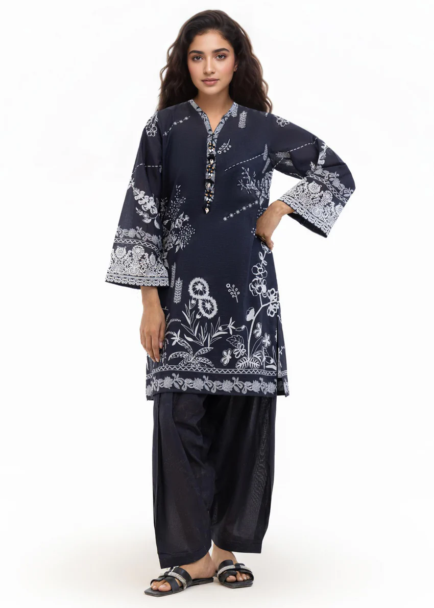 Black-Slub-Lawn-2 Piece (WP2PPBS26B1F5) - Image 5