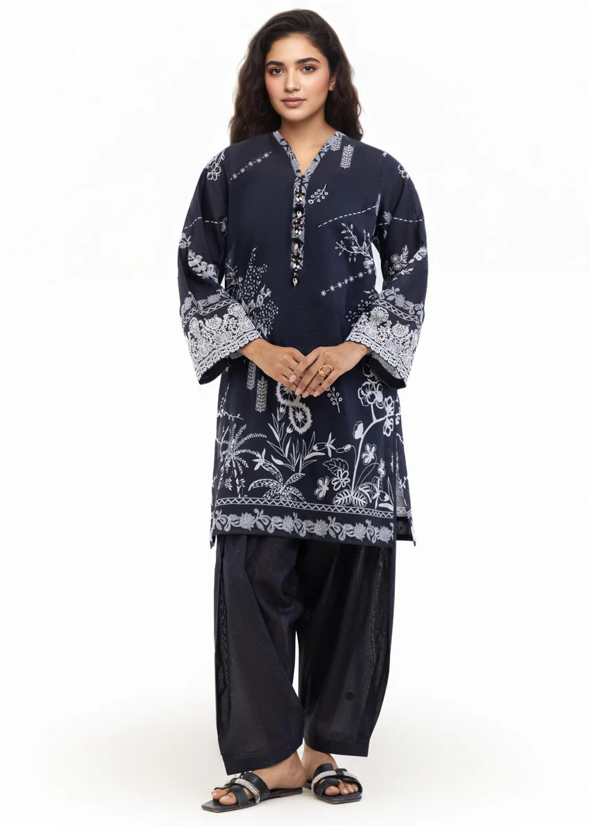 Black-Slub-Lawn-2 Piece (WP2PPBS26B1F5) - Image 7