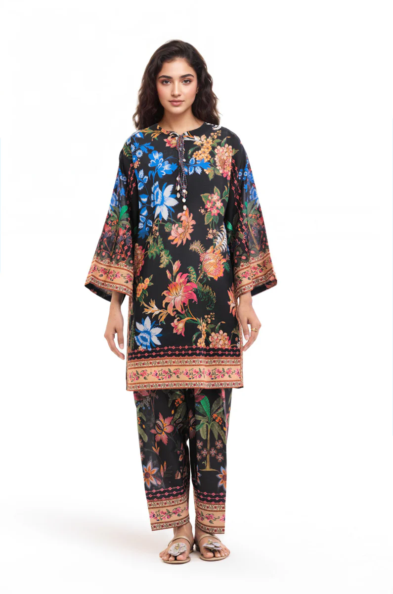 Black-Slub-Lawn-2 Piece (WP2PPBS26B1F6) - Image 5