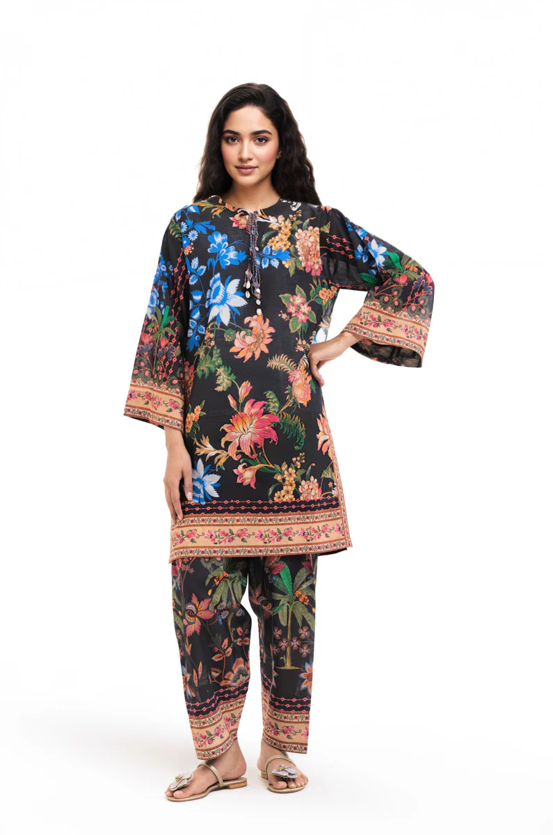 Black-Slub-Lawn-2 Piece (WP2PPBS26B1F6) - Image 7