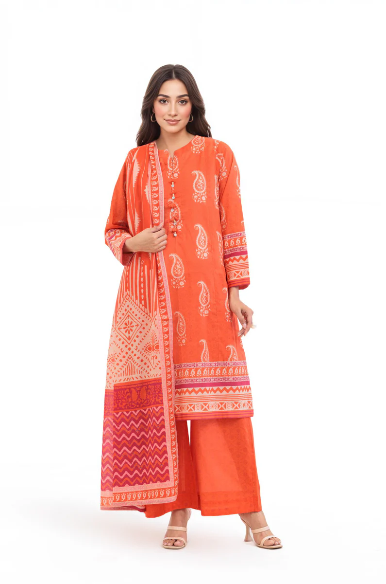 Orange-Lawn-3 Piece (WP3PPBS26B1F47) - Image 3