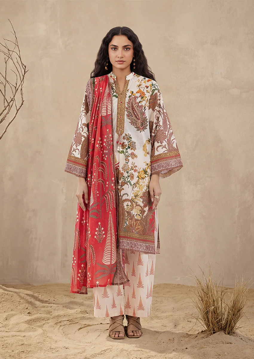 Beige-Slub-Lawn-3 Piece (WP3PPBS26B1F49)