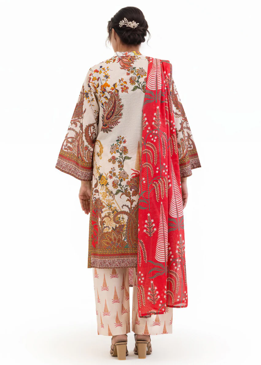 Beige-Slub-Lawn-3 Piece (WP3PPBS26B1F49) - Image 2