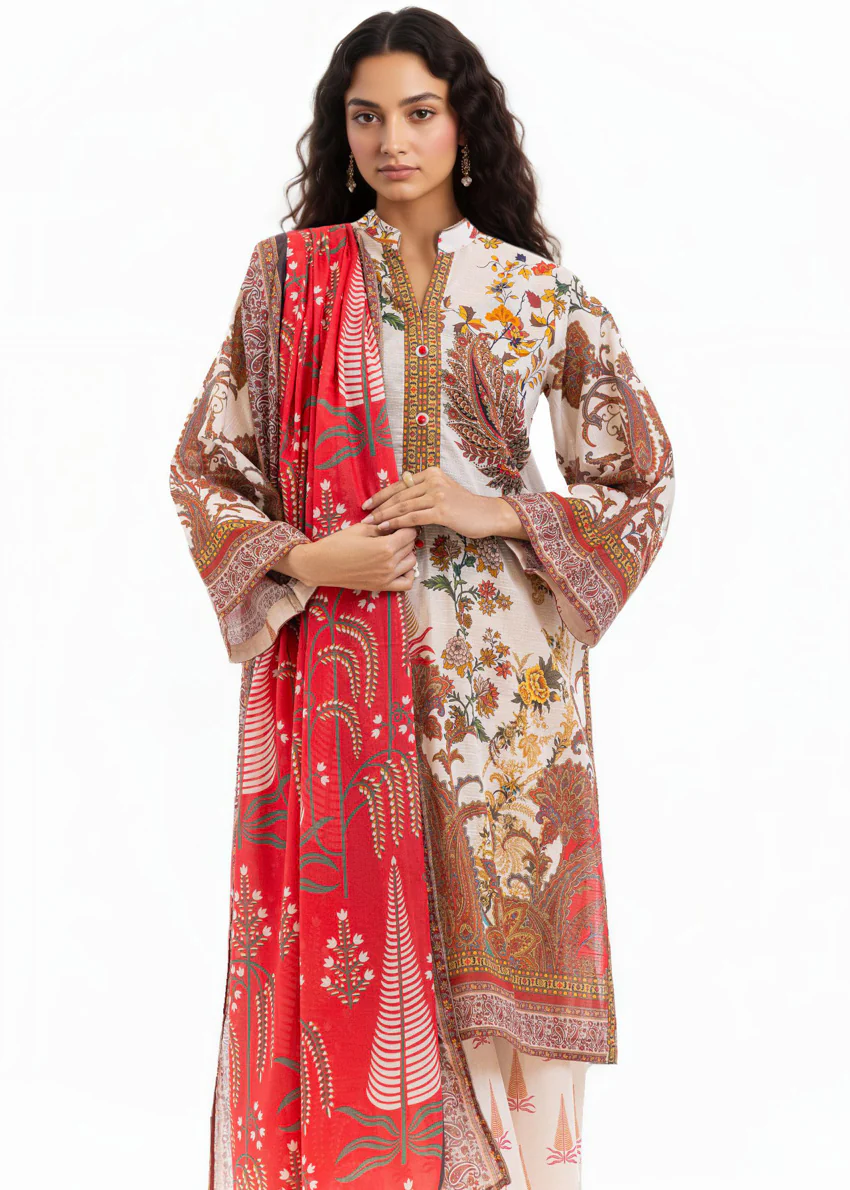 Beige-Slub-Lawn-3 Piece (WP3PPBS26B1F49) - Image 6