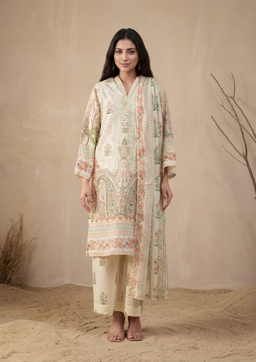 Green-Slub-Lawn-3 Piece (WP3PPBS26B1F50)