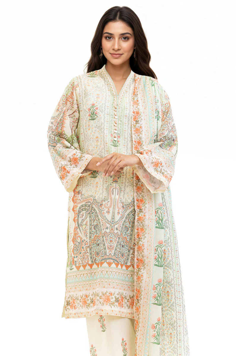 Green-Slub-Lawn-3 Piece (WP3PPBS26B1F50) - Image 7