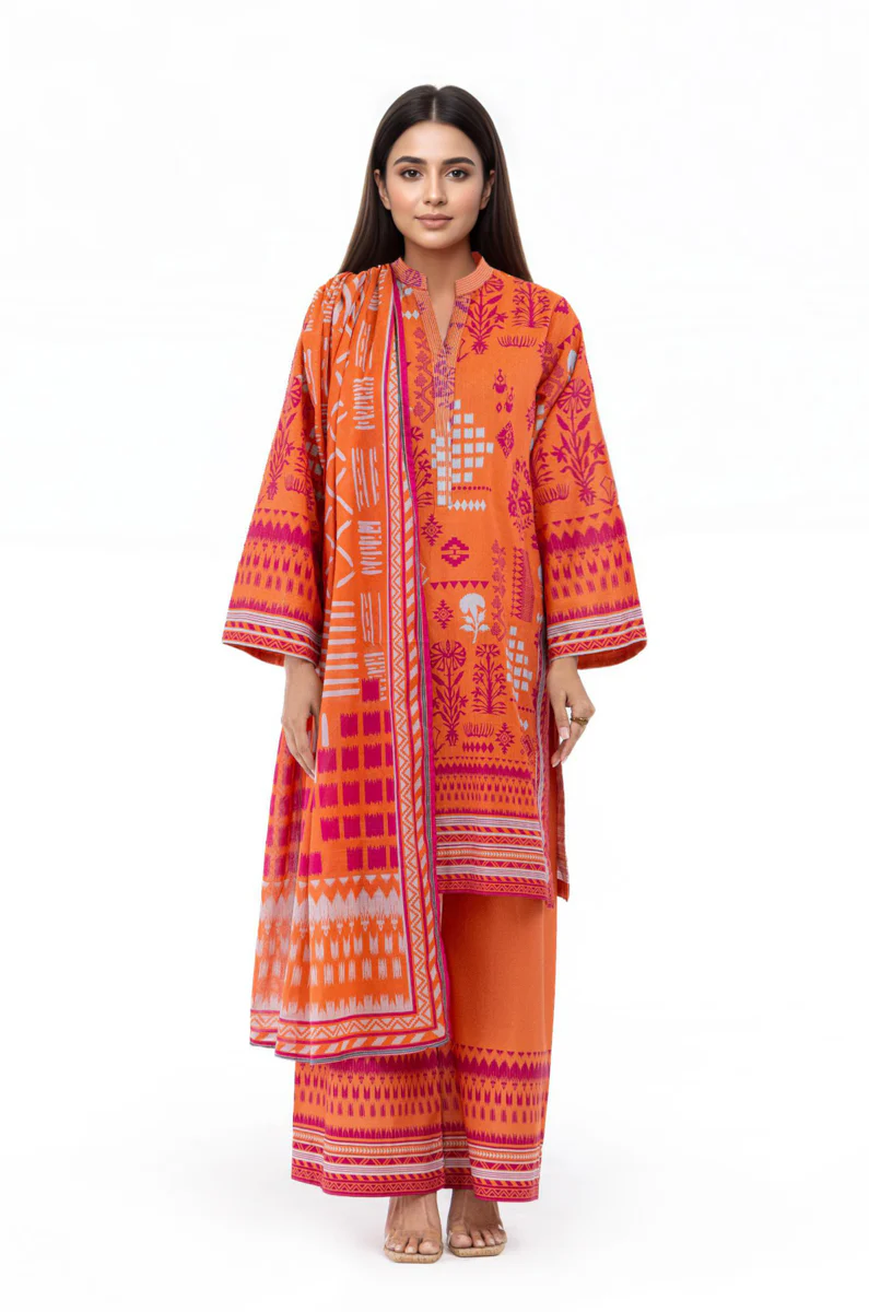 Orange-Slub-Lawn-3 Piece (WP3PPBS26B2M47) - Image 3