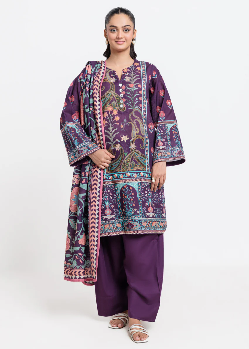 Indigo-Khaddar-3 Piece (WP3PPBW25B10N3) - Image 3